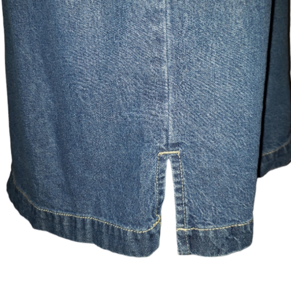 JG Hook Vintage Sleeveless Collared Red Bandana Neck Denim Sheath Jean Dress 16 - Picture 9 of 16